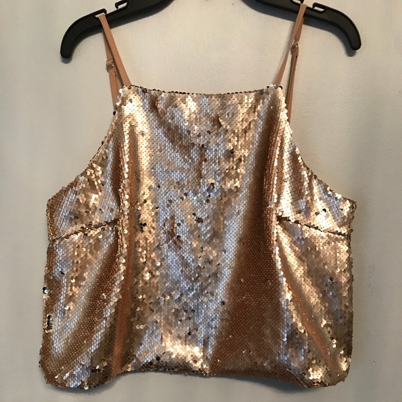 Charlotte Russe Gold sequin top🔥 - Picture 3 of 7